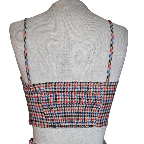 Plaid Spaghetti Strap Crop Top Size XS - Picture 2 of 4